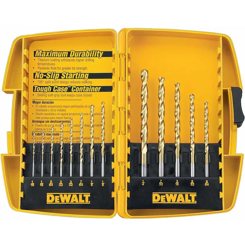 DeWalt DW1363 13 Piece Titanium Nitride Coating Drill Bit Set