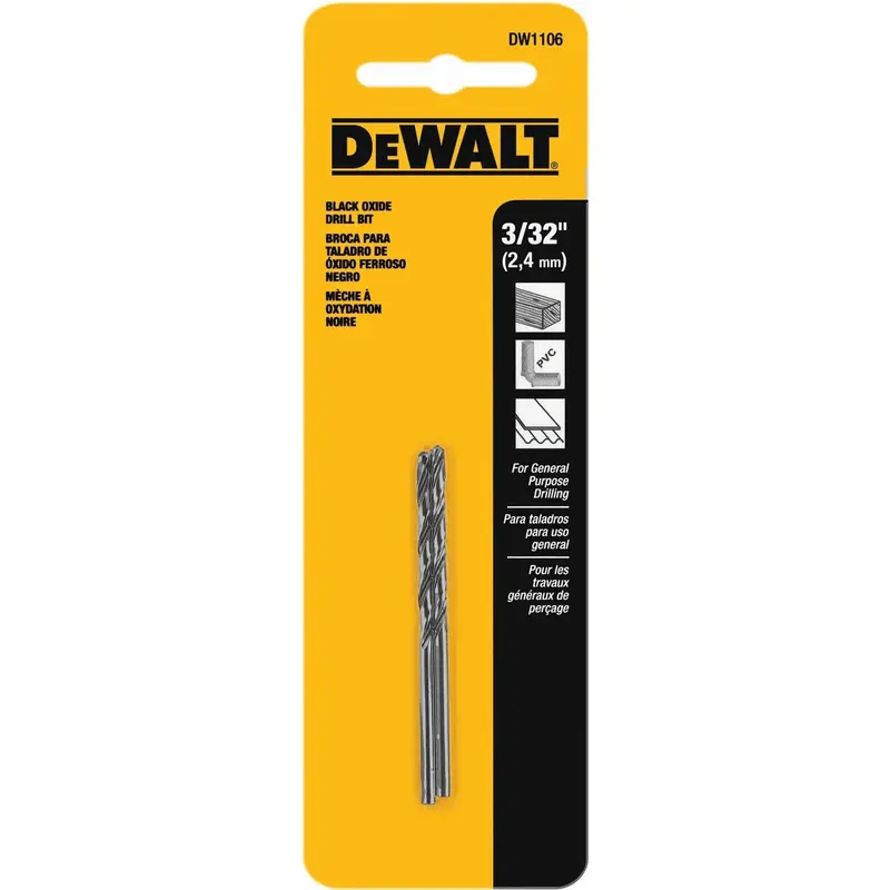 DeWalt DW1106  3/32" Black Oxide Drill Bit ( 2 pac