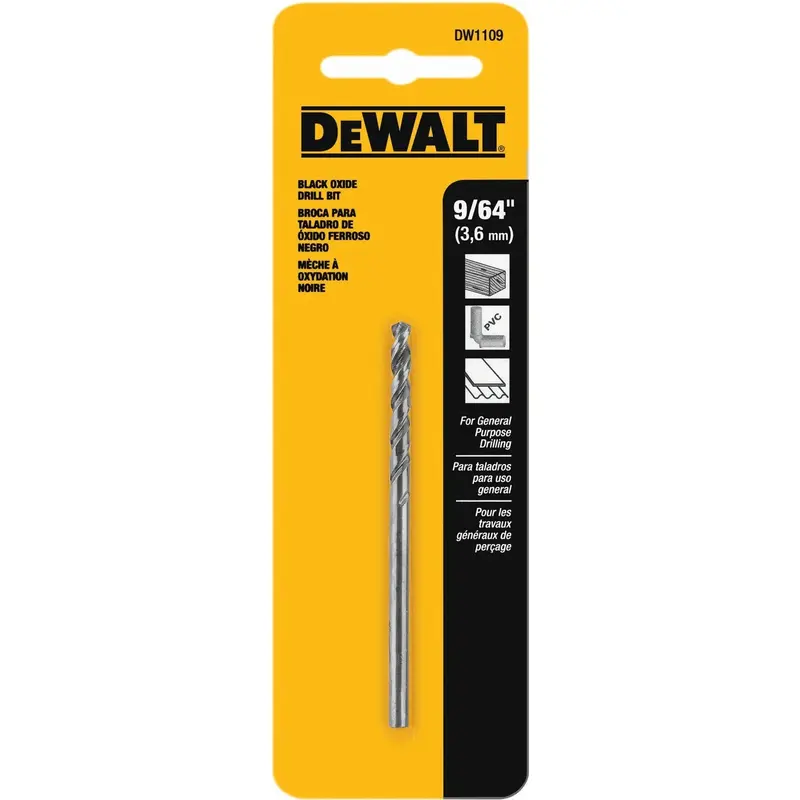 DeWalt DW1109 9/64" Black Oxide Split Point Drill Bit