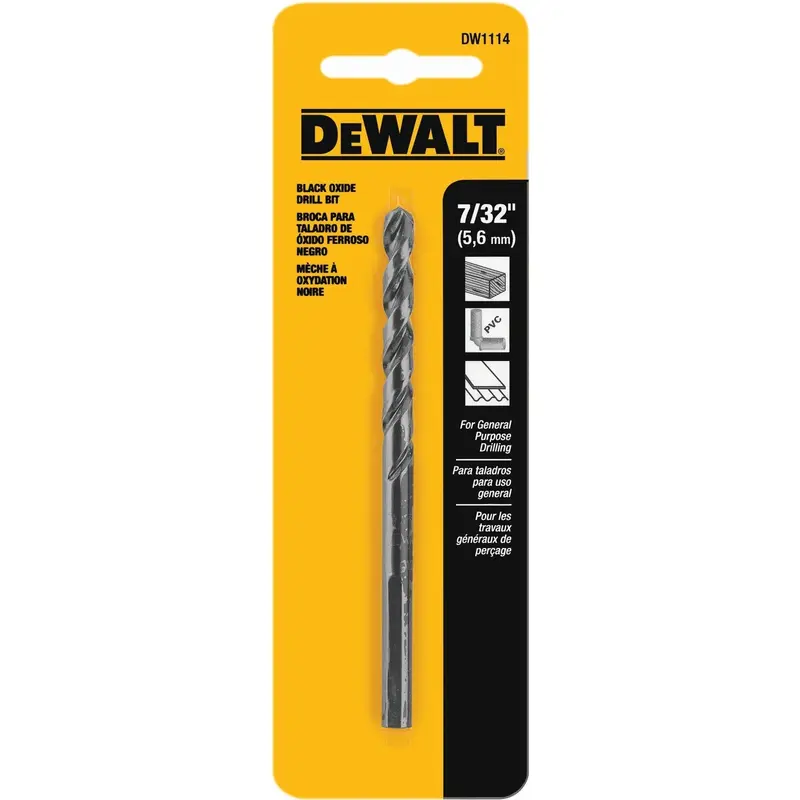 DeWalt DW1114 7/32" Black Oxide Split Point Drill Bit