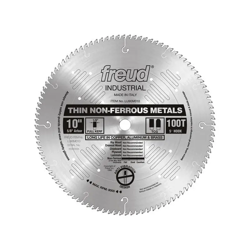 Freud LU90M010 10 in. Thin Stock Non-Ferrous Metal Blade