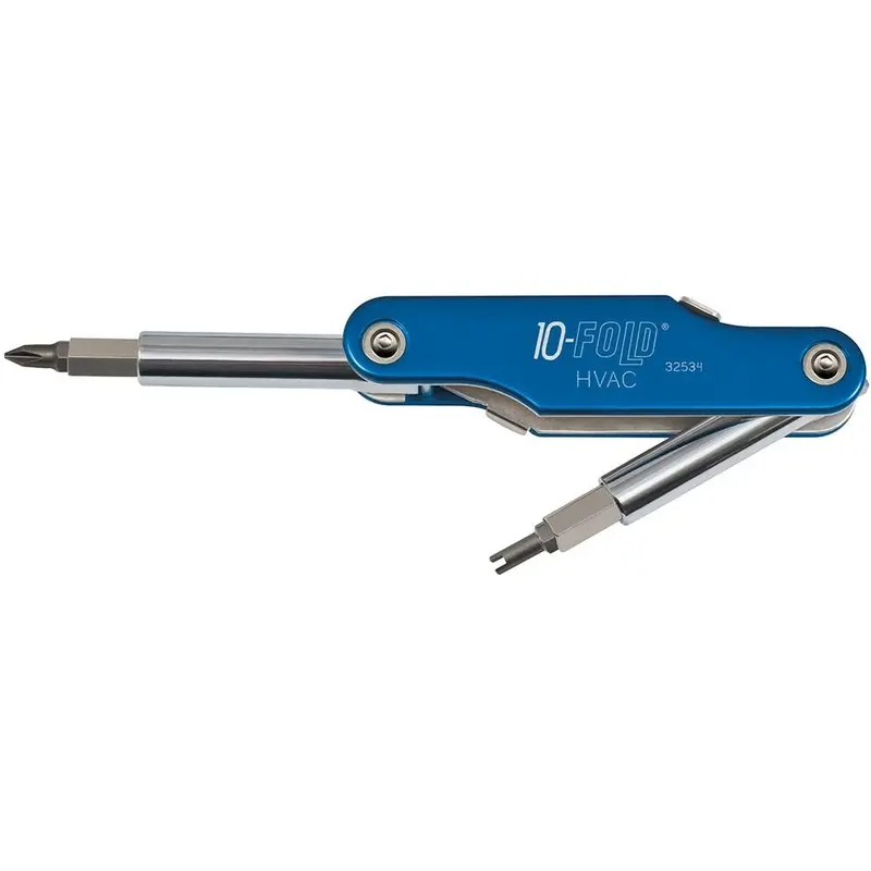 Klein 32534 10-Fold Screwdriver/Nut Driver Schrader Valve Core Tool