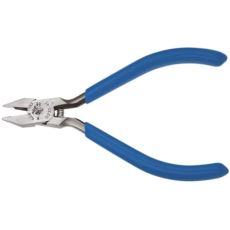 Klein D230-4C 4" Electronics Midget Diagonal-Cutting Pliers - Nickel Ribbon Wire Cutter