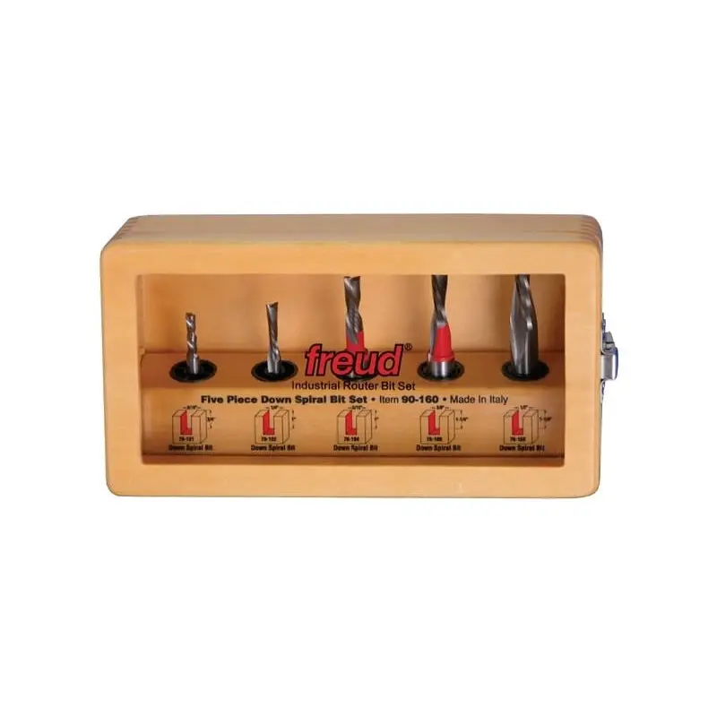 Freud 90-160 5 Piece Down Spiral Router Bit Set