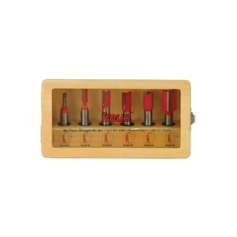 Freud 91-102 6 Piece Straight Router Bit Set
