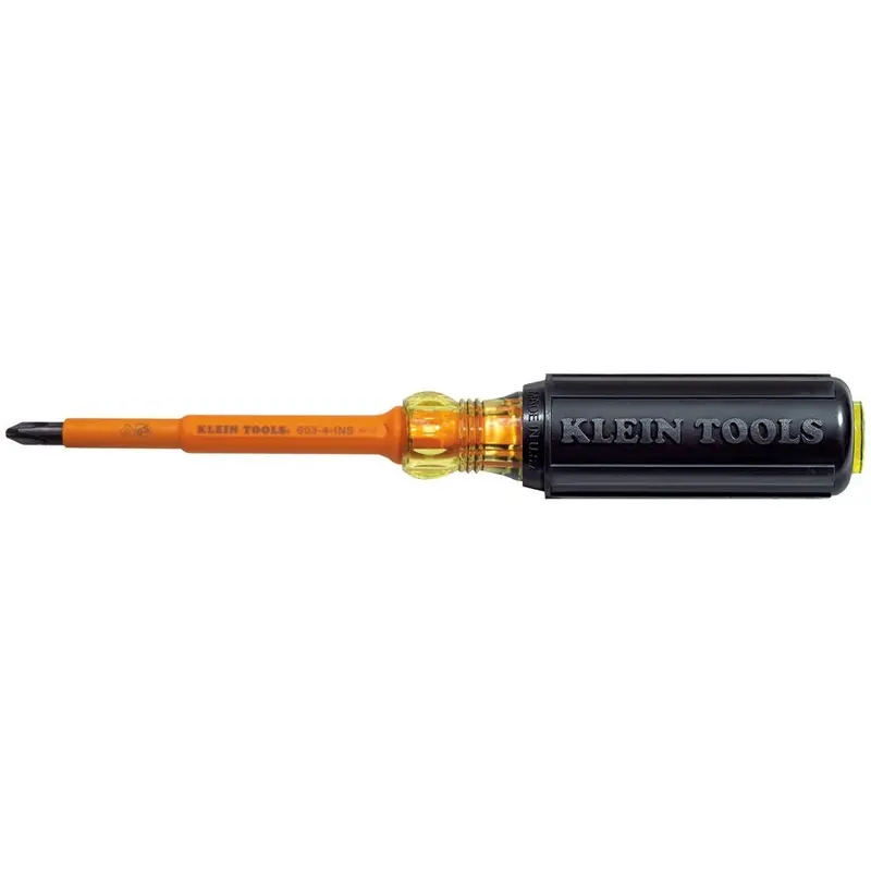 Klein 603-4-INS Insulated #2 Phillips-Tip - 4" Round-Shank Screwdriver