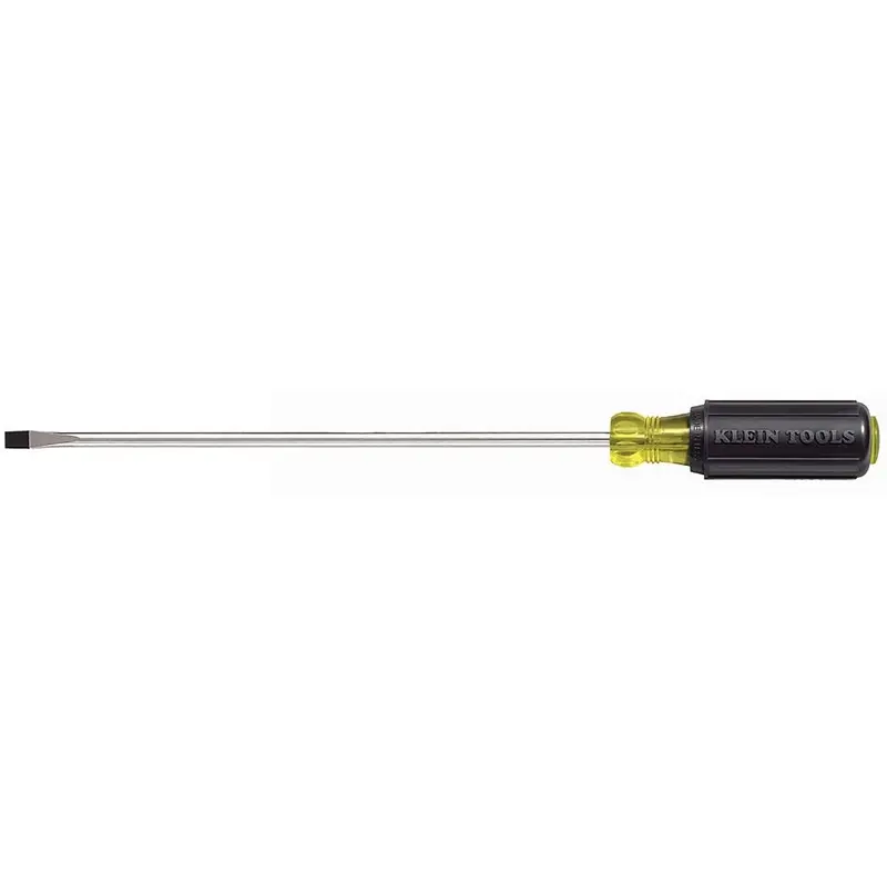 Klein 605-10 1/4" Cabinet-Tip Screwdriver  10" Heavy-Duty Round-Shank