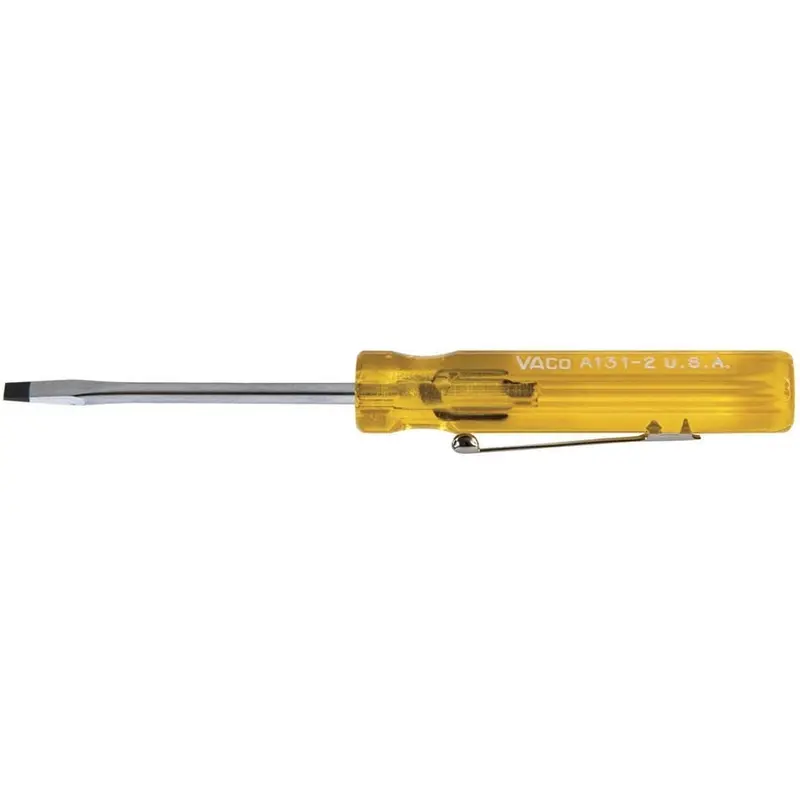 Klein A131-2 Pocket-Clip Screwdriver - 1/8" Cabinet-Tip