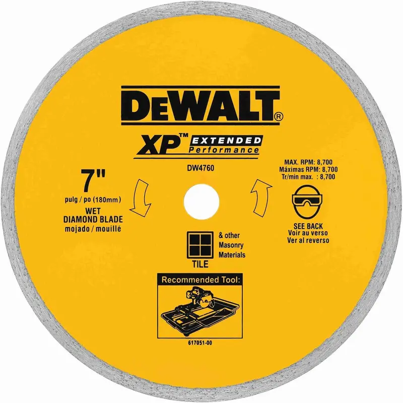 DeWalt DW4760 7 in. x .060 in. Ceramic Tile Blade Wet
