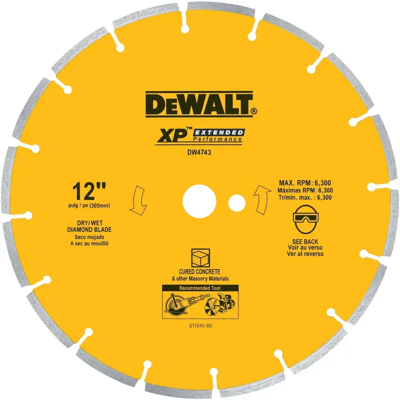 DeWalt DW4743 12 in. XP Cured Concrete Segmented Diamond Blade