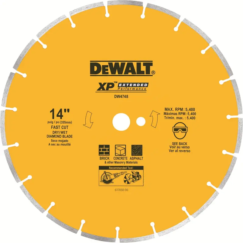 DeWalt DW4748 14 in. XP Fast Cutting Segmented Diamond Blade