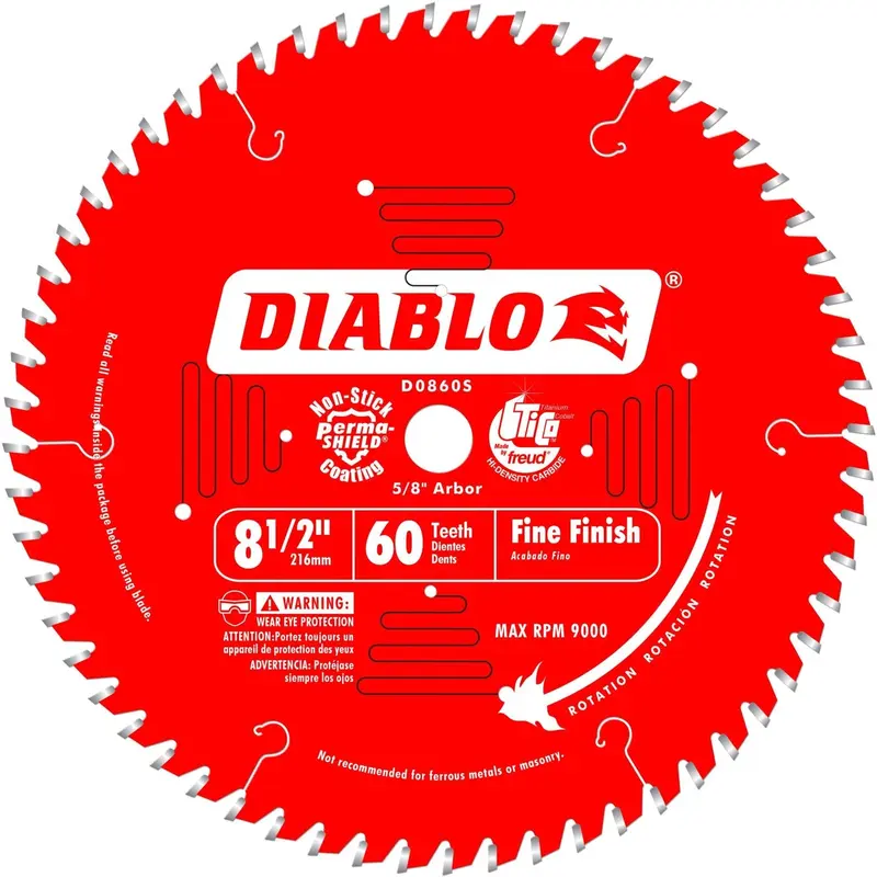 Diablo D0860S 8-1/2 in. x 60-Tooth  Fine Finish Saw Blade