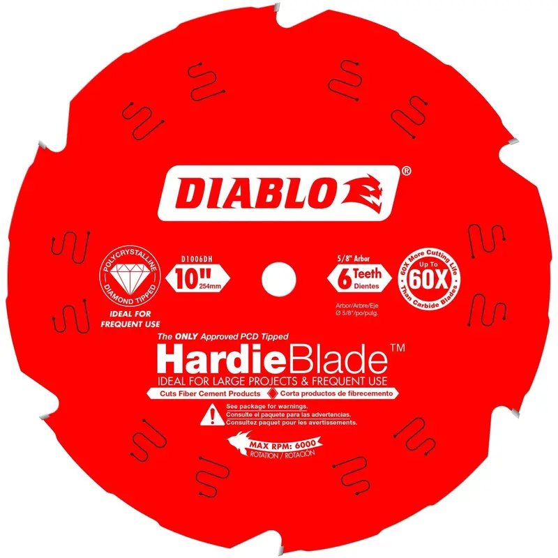 Diablo D1006DH 10 in. x 6-Tooth  (PCD) Fiber Cement HardieBlade