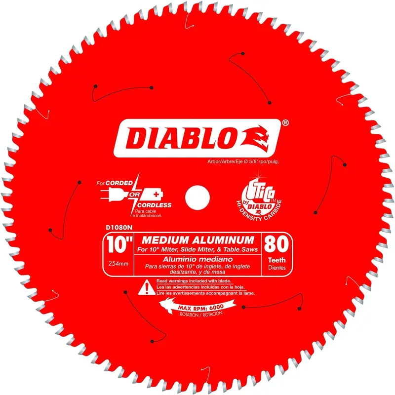 Diablo D1080N 10 in. x 80-Tooth  Medium Aluminum Saw Blade