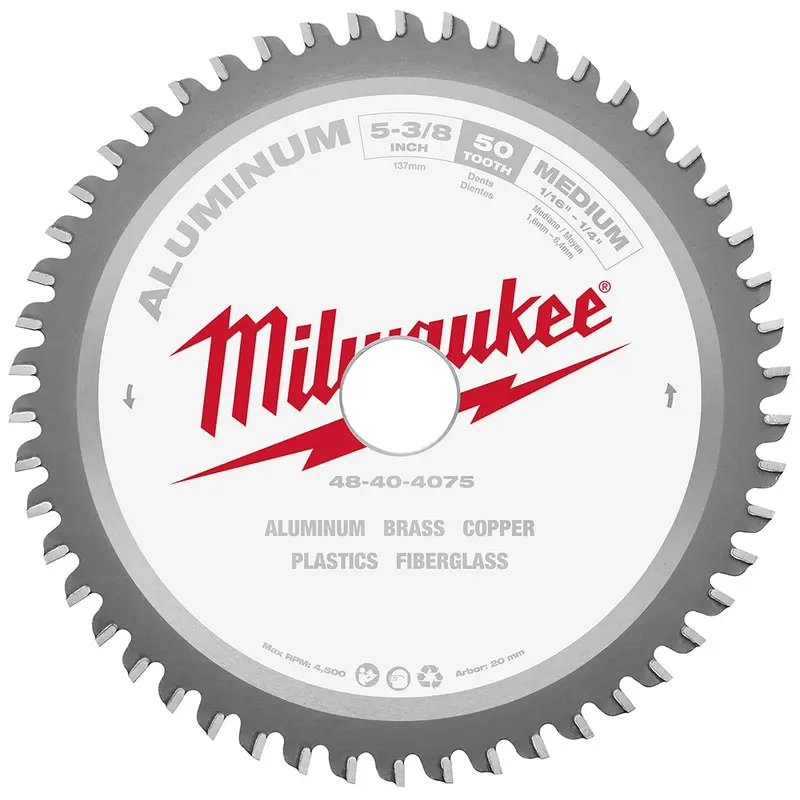 Milwaukee 48-40-4075 5-3/8 in. 50 Teeth Non-Ferrous Metal Circular Saw Blade