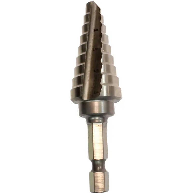 Makita 711493-A 1/4" - 3/4" H.S.S. Step Drill Bit, 1/4" Hex Shank