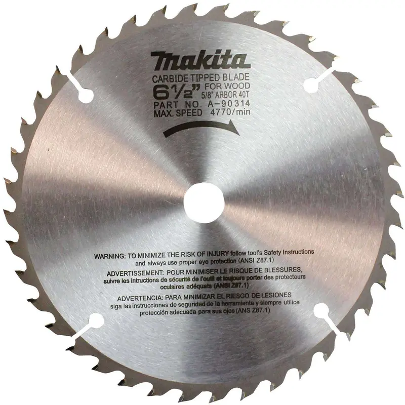 Makita A-90314 6-1/2" 40T Carbide-Tipped Circular Saw Blade, General Purpose