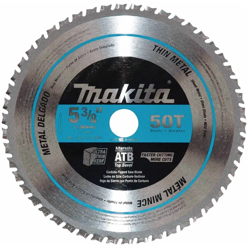 Makita A-94524 5-3/8" 50T Carbide-Tipped Saw Blade, Ferrous Metal-Thin Gauge