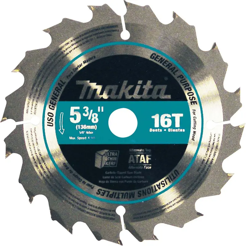 Makita A-94904 5-3/8" 16T Carbide-Tipped Circular Saw Blade, General Purpose