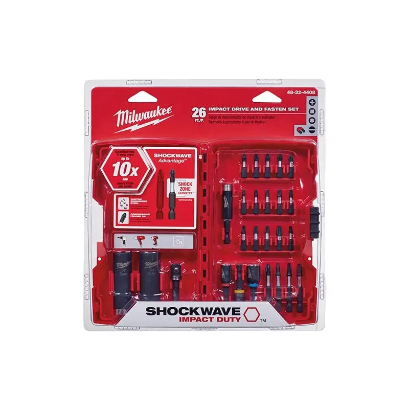 Milwaukee 48-32-4408 SHOCKWAVE Drive AND Fasten Set 26-Piece