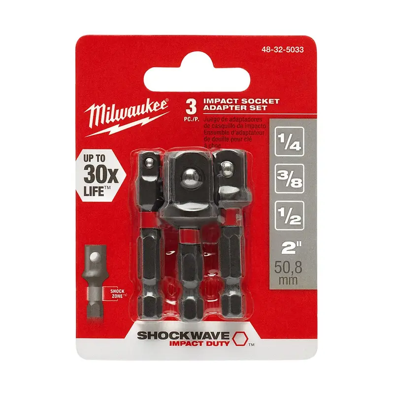 Milwaukee 48-32-5033 SHOCKWAVE HEX Shank Socket Adapter Set