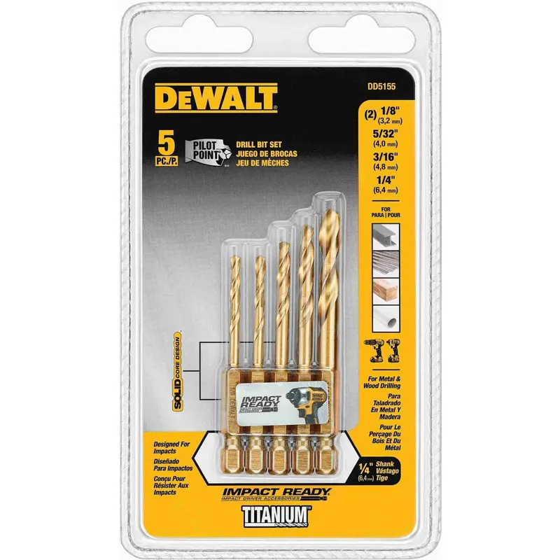 Dewalt DD5155 5-Piece Titanium Nitride Coating IR Set