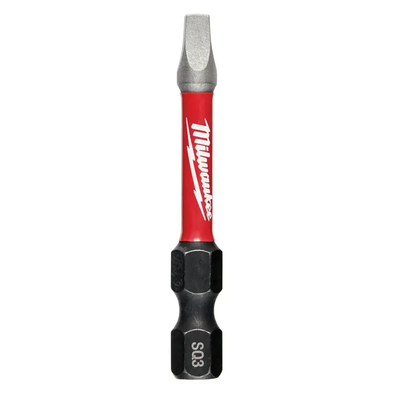 Milwaukee 48-32-4173 SHOCKWAVE 2" Impact Square Recess #3 Power Bits, 25-Pack