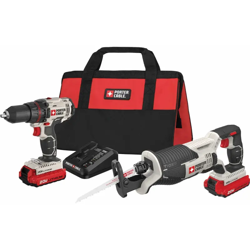 Porter Cable-PieceCK603L2 20V Max Drill & Reciprocating Saw Combo Kit