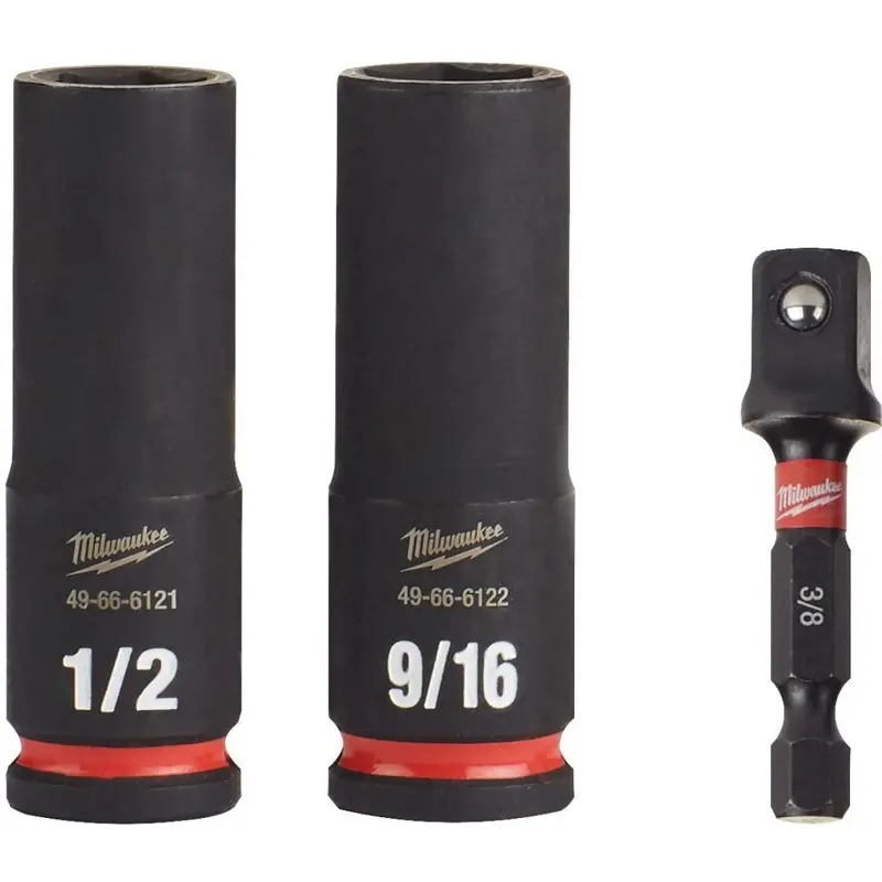 Milwaukee 49-66-4417 3-Piece  Thin Wall Deep Impact Socket Set