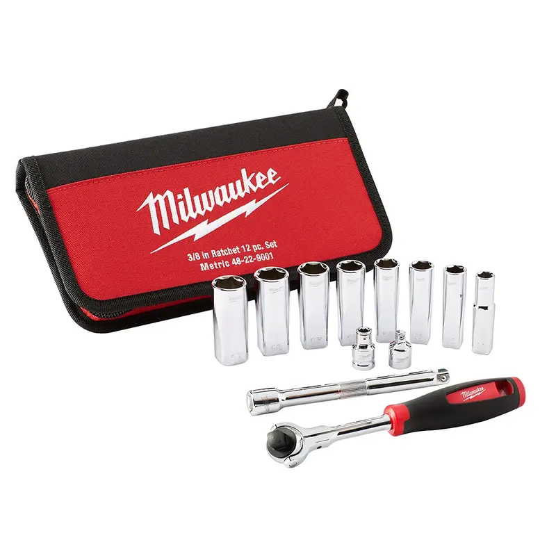 Milwaukee 48-22-9001 12-Piece  3/8" Drive Metric Socket Set