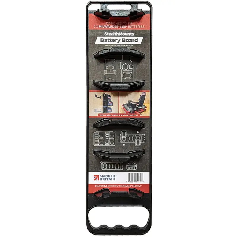 StealthMounts Battery Holder with Handle and Feet for Milwaukee M18