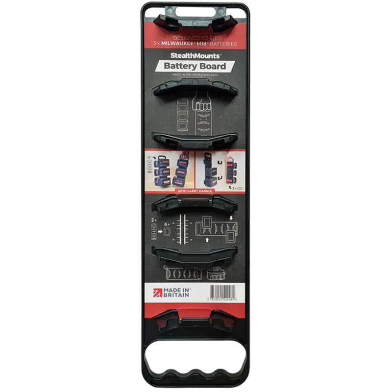 StealthMounts Battery Holder with Handle for Milwaukee M18 Batteries