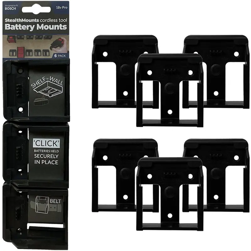 StealthMounts Battery Mounts for Bosch 18V, 6-Pack