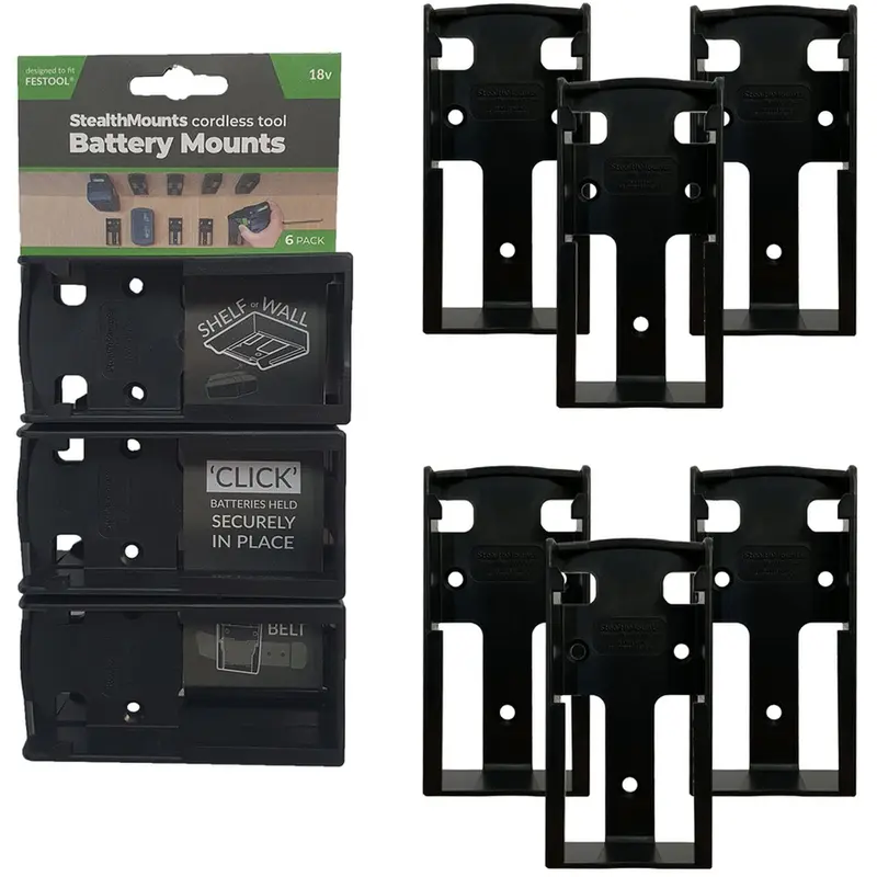 StealthMounts Battery Mounts for Festool 18V, 6-Pack