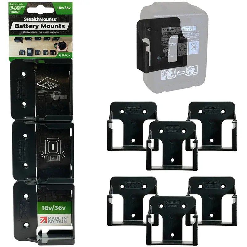 StealthMounts Battery Mounts for Metabo HPT, 6-Pack