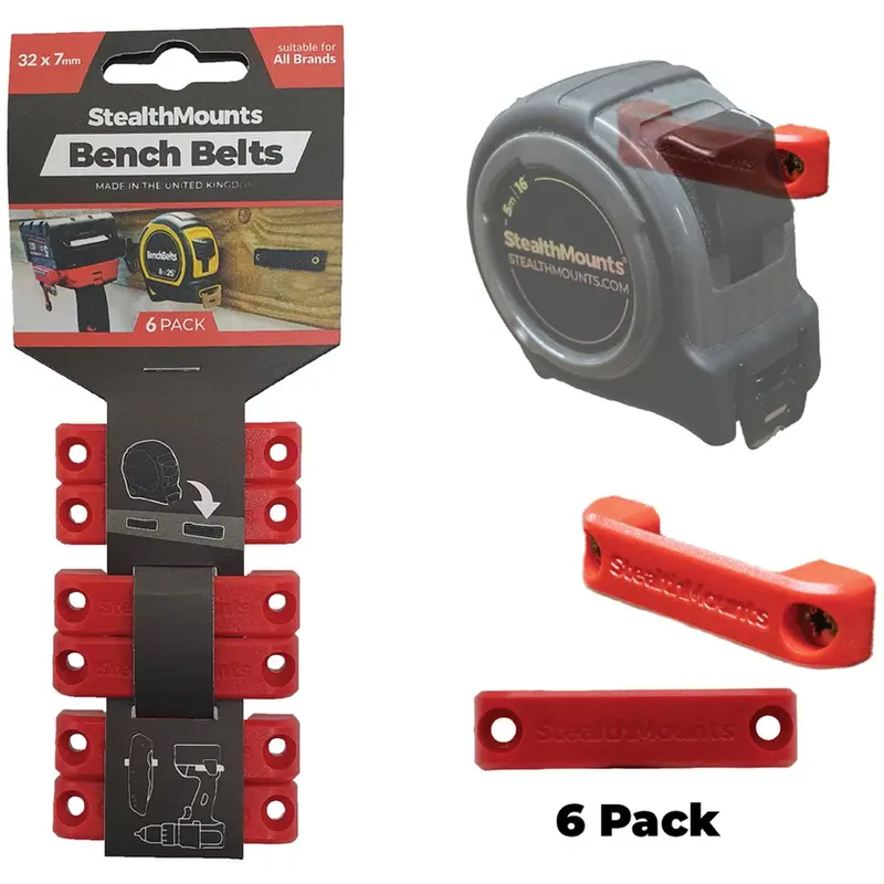 StealthMounts Bench Belts Red, 6-Pack