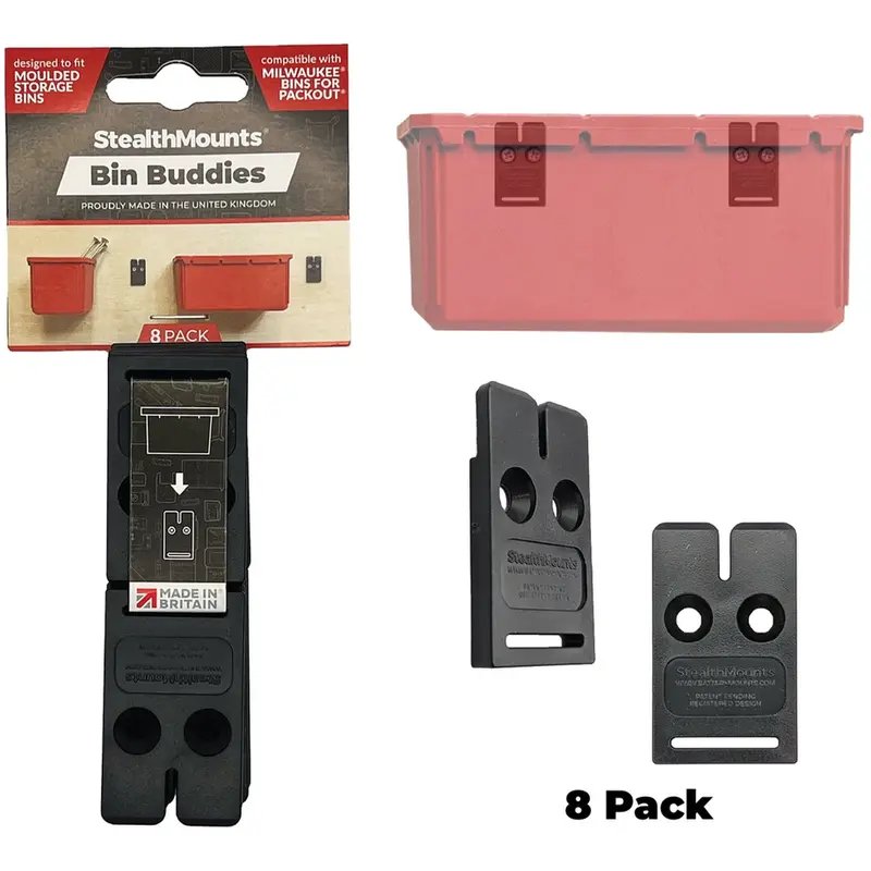 StealthMounts Bin Buddy Black, 8-Pack