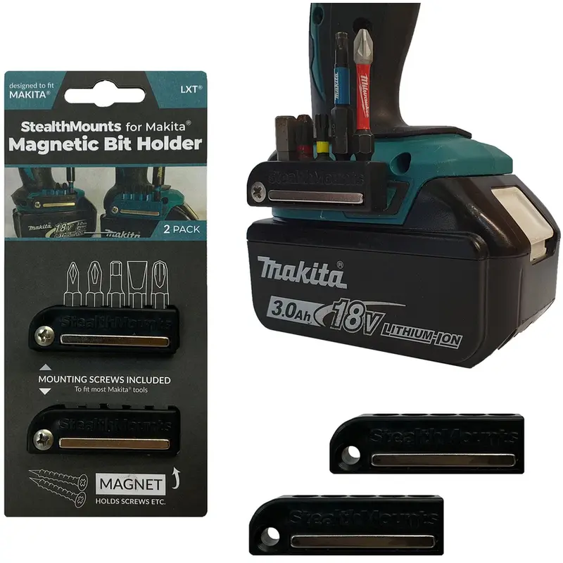 StealthMounts Magnetic Bit Holder for Makita LXT & XGT Tools, 2-Pack