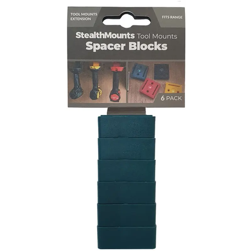StealthMounts Tool Mount Spacer Blocks Teal, 6-Pack
