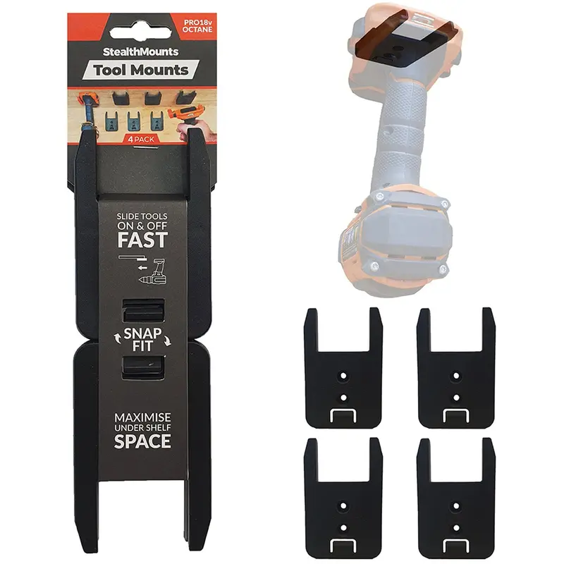 StealthMounts Tool Mounts for AEG & Ridgid Black, 4-Pack