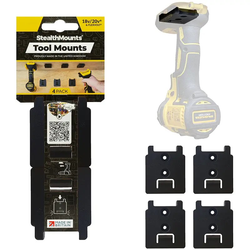 StealthMounts Tool Mounts for DeWALT 18V/20V & Flexvolt, 4-Pack