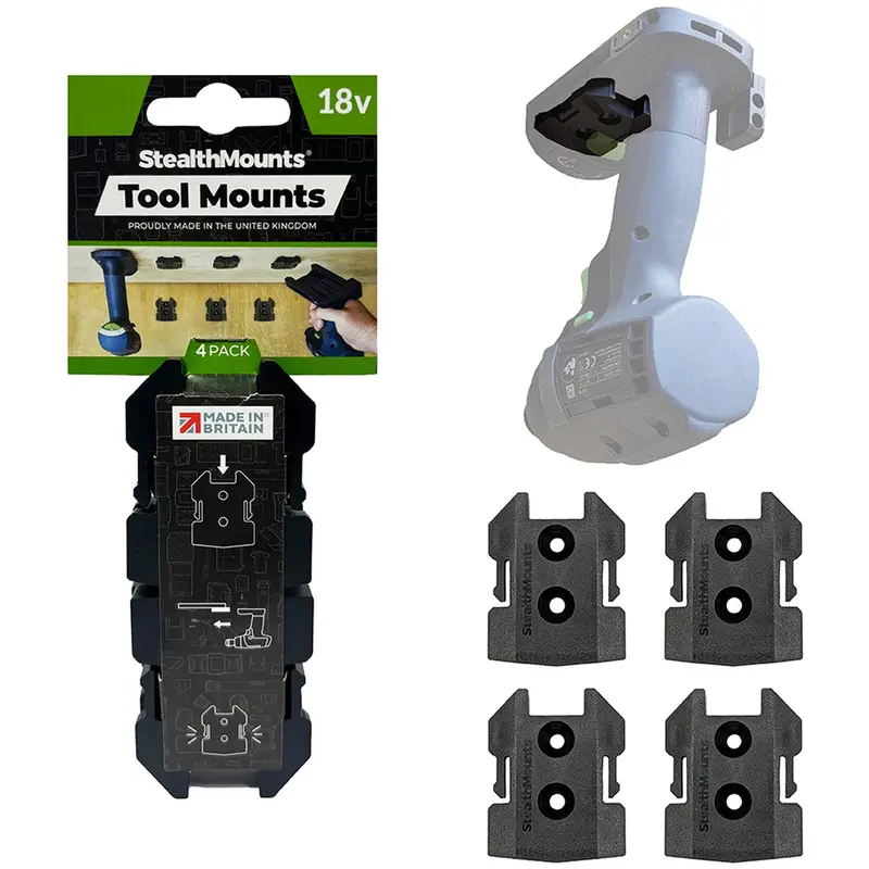 StealthMounts Tool Mounts for Festool 18V Black, 4-Pack