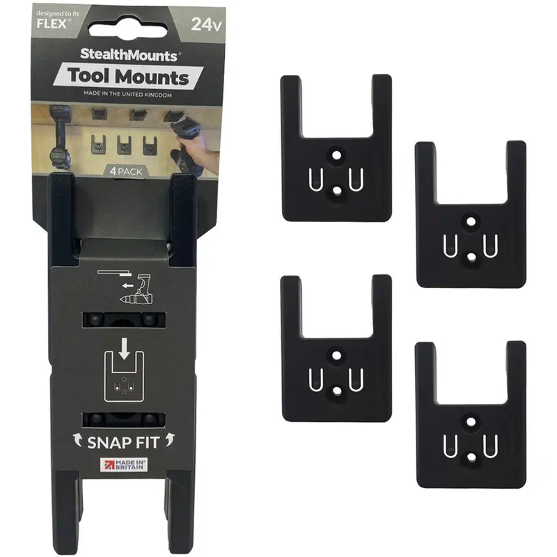 StealthMounts Tool Mounts for Flex 24V Black, 4-Pack