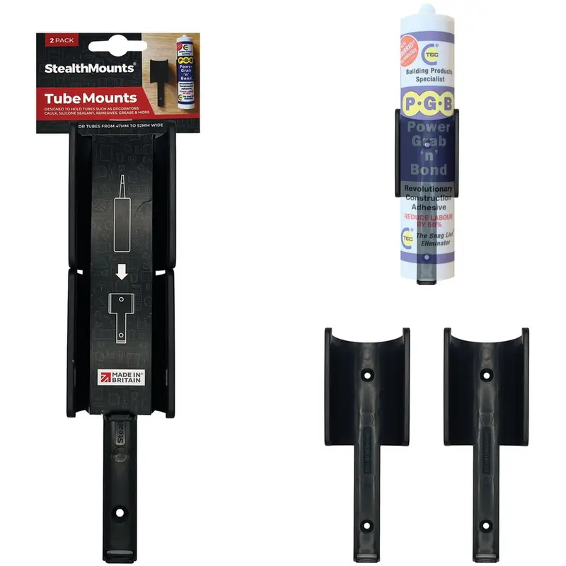 StealthMounts Tube Holders Black, 2-Pack