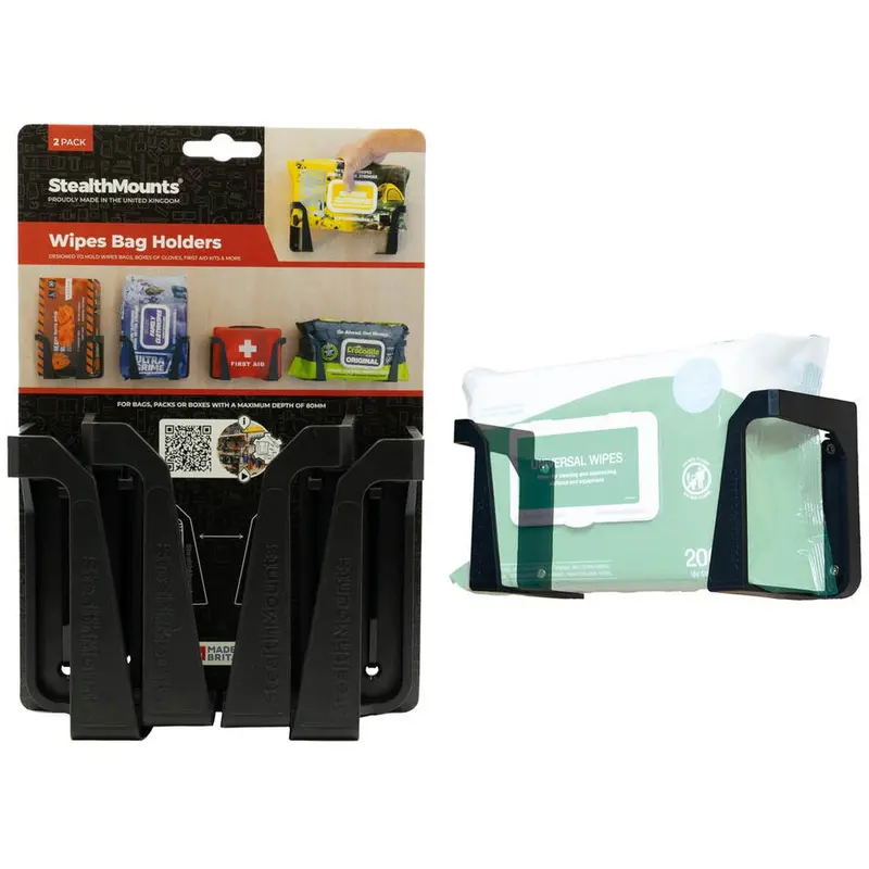 StealthMounts Wipe Holder Black, 2-Pack