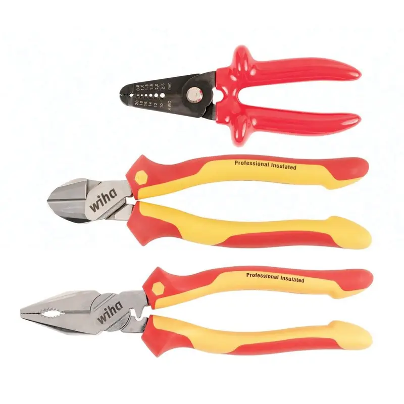Wiha 32863 Insulated Pliers & Cutters 3-Piece Set