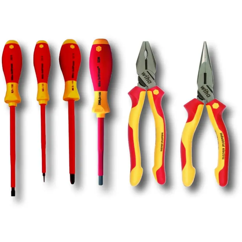 Wiha 32984 Insulated Industrial Combo Pliers and Screwdrivers 6 Piece Set