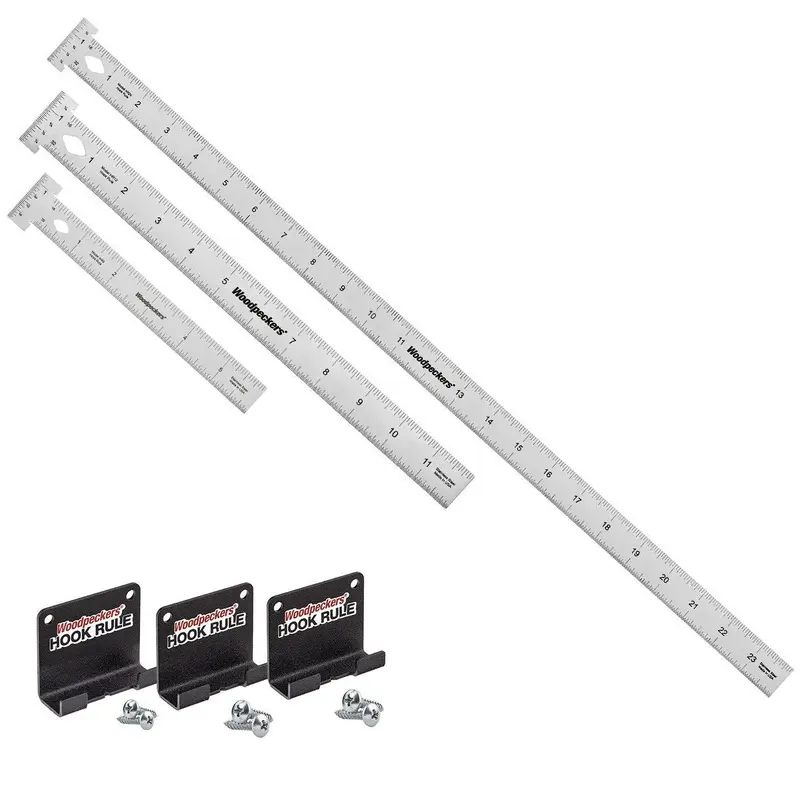 Woodpeckers HRSETMM-20 150Mm, 300Mm, 600Mm Hook Rules With Rack-Its