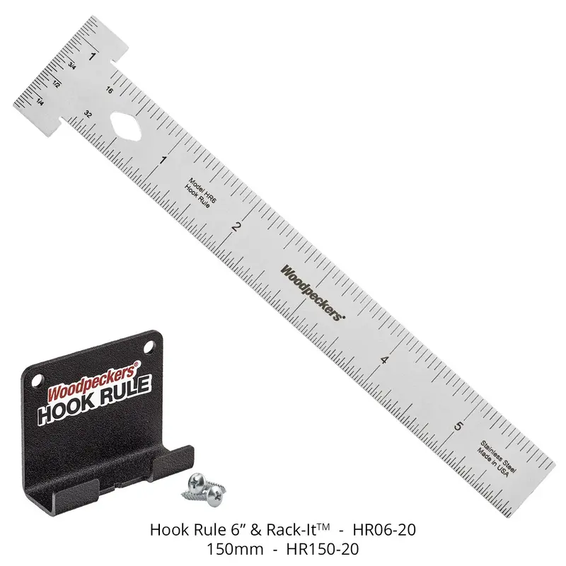 Woodpeckers HR06-20 6" Hook Rule w/ Rack-It