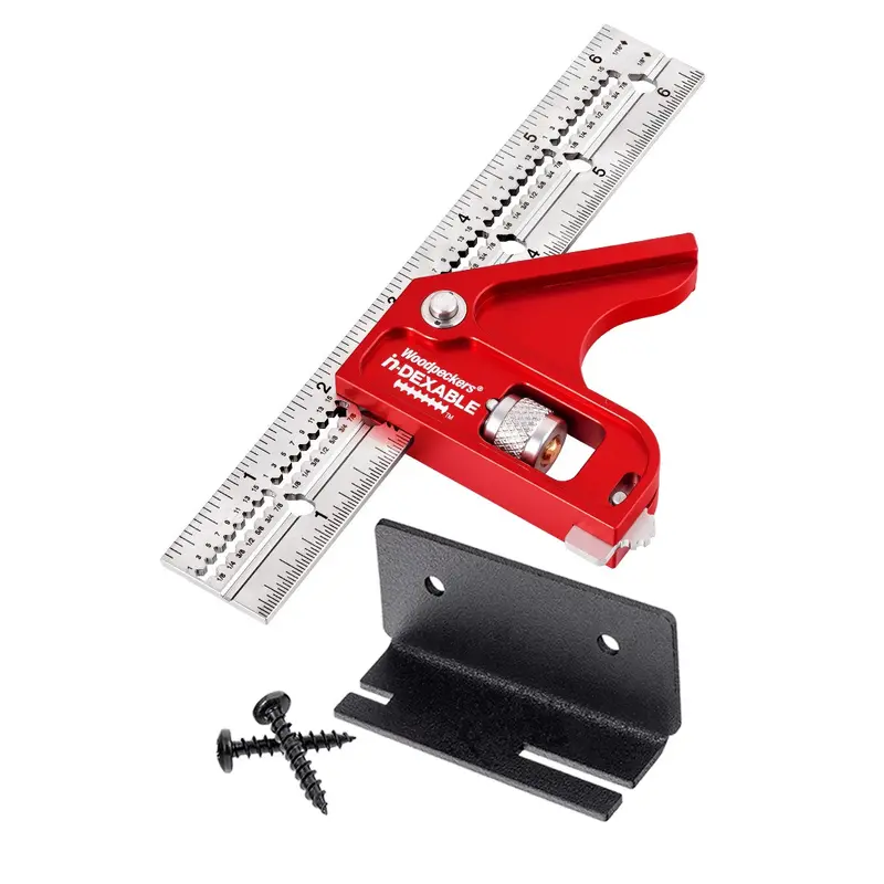 Woodpeckers MCSQ-21 Mini in-DEXABLE Combo Square - 6 Inch Blade - Includes Rack-It